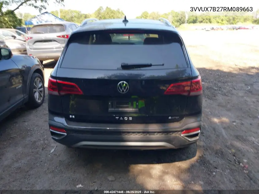 2024 Volkswagen Taos 1.5T Se VIN: 3VVUX7B27RM089663 Lot: 42471446