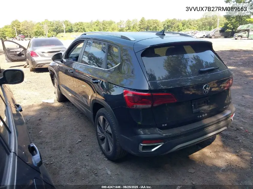 2024 Volkswagen Taos 1.5T Se VIN: 3VVUX7B27RM089663 Lot: 42471446