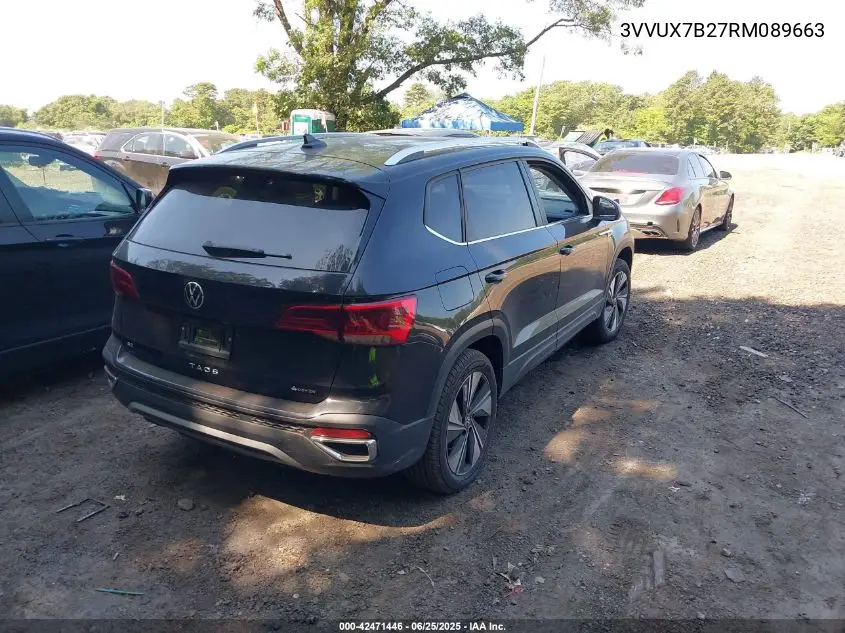 2024 Volkswagen Taos 1.5T Se VIN: 3VVUX7B27RM089663 Lot: 42471446