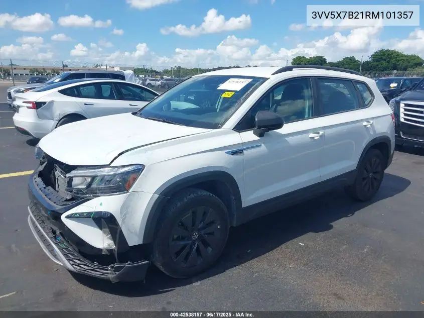 2024 Volkswagen Taos 1.5T S VIN: 3VV5X7B21RM101357 Lot: 42538157
