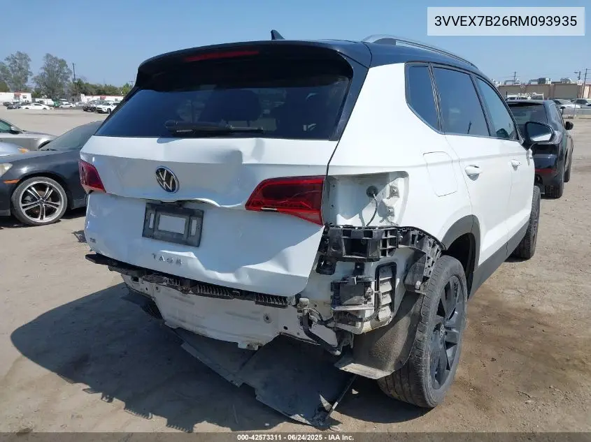 2024 Volkswagen Taos 1.5T Se VIN: 3VVEX7B26RM093935 Lot: 42573311