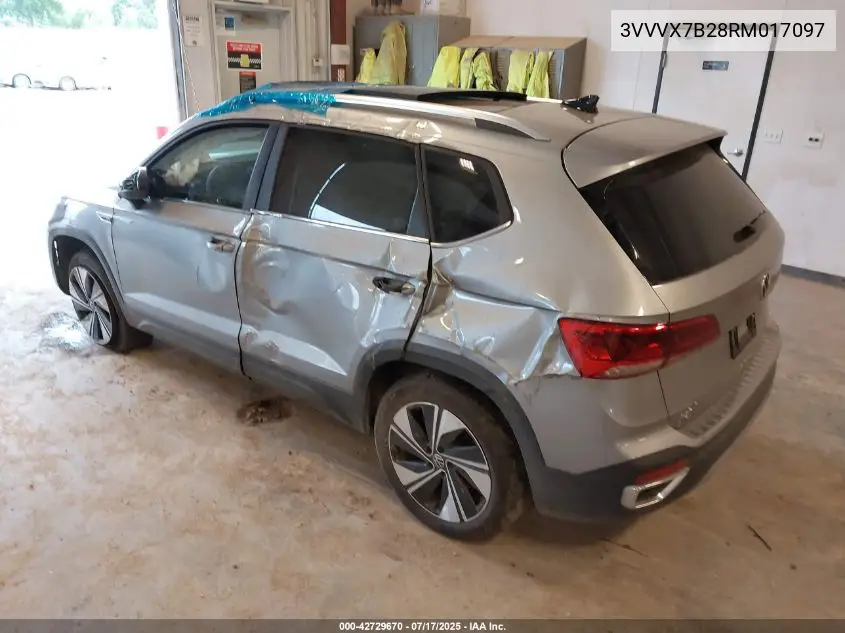 2024 Volkswagen Taos 1.5T Se VIN: 3VVVX7B28RM017097 Lot: 42729670