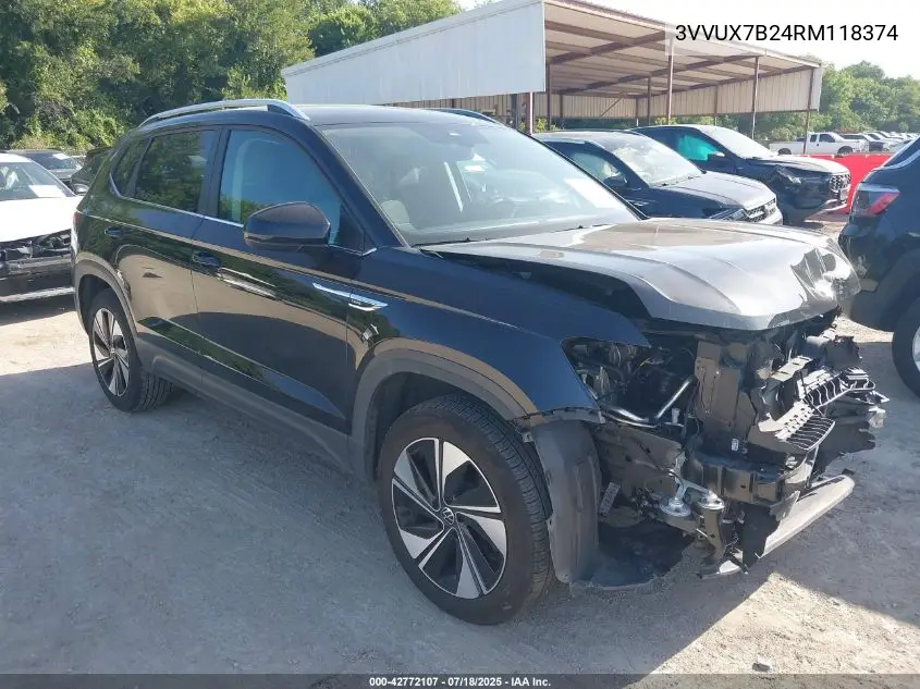 2024 Volkswagen Taos 1.5T Se VIN: 3VVUX7B24RM118374 Lot: 42772107
