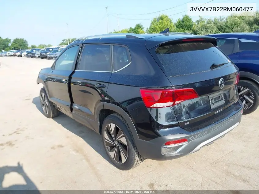 2024 Volkswagen Taos 1.5T Se VIN: 3VVVX7B22RM060477 Lot: 42778655
