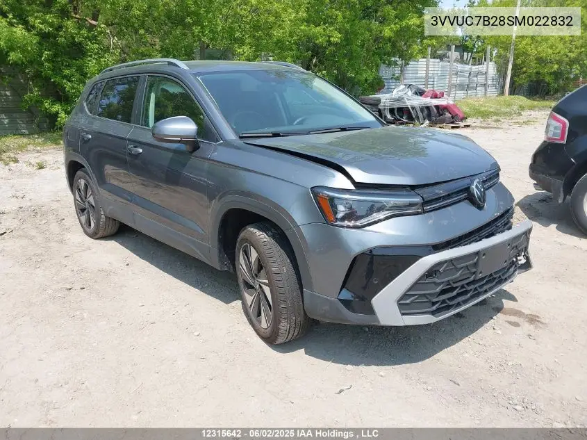 2025 Volkswagen Taos Se VIN: 3VVUC7B28SM022832 Lot: 12315642