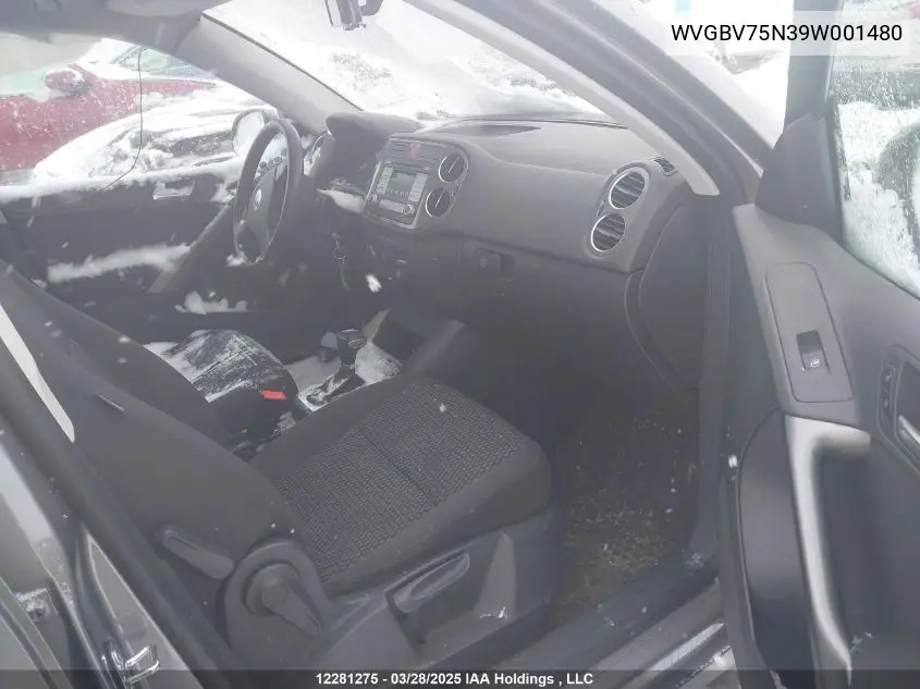 2009 Volkswagen Tiguan Se/Sel VIN: WVGBV75N39W001480 Lot: 12281275