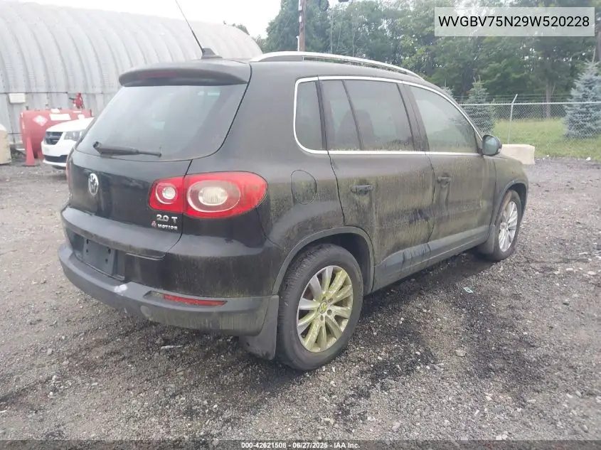 2009 Volkswagen Tiguan Se VIN: WVGBV75N29W520228 Lot: 42621508