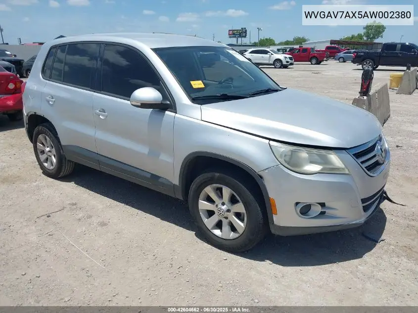 2010 Volkswagen Tiguan S VIN: WVGAV7AX5AW002380 Lot: 42604662