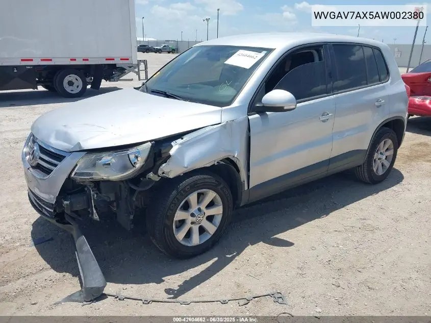 2010 Volkswagen Tiguan S VIN: WVGAV7AX5AW002380 Lot: 42604662