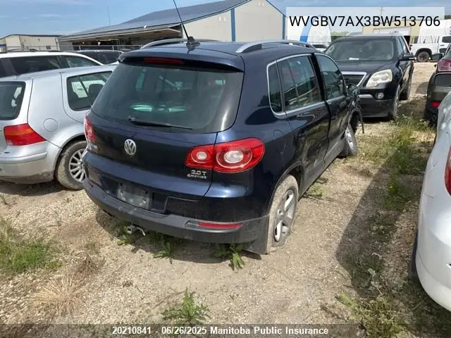 2011 Volkswagen Tiguan 2.0 Tsi VIN: WVGBV7AX3BW513706 Lot: 20210841