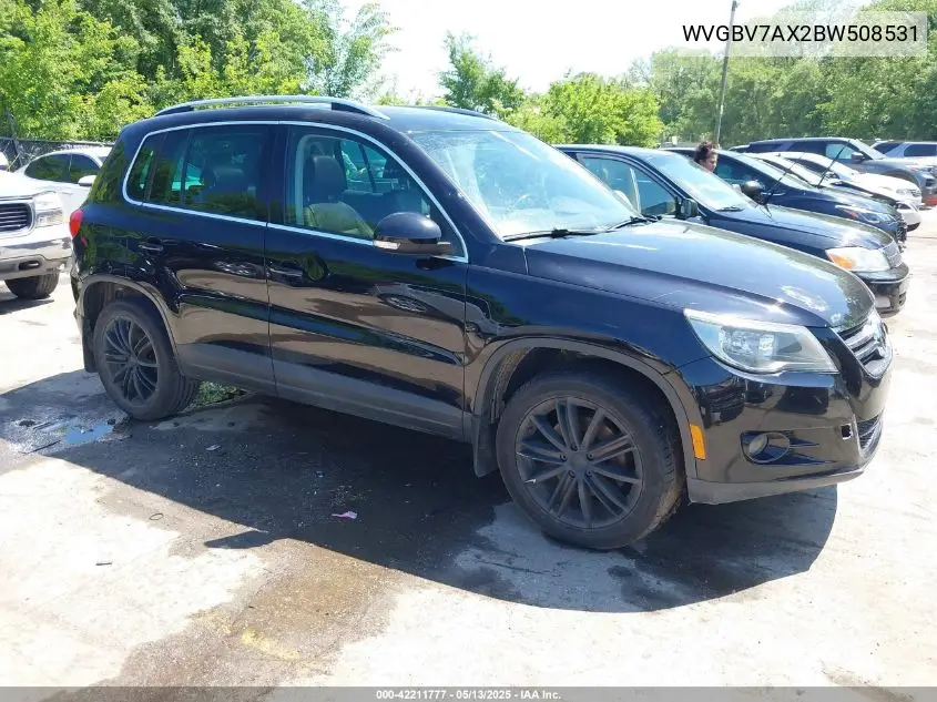2011 Volkswagen Tiguan Sel VIN: WVGBV7AX2BW508531 Lot: 42211777