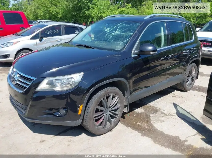 2011 Volkswagen Tiguan Sel VIN: WVGBV7AX2BW508531 Lot: 42211777