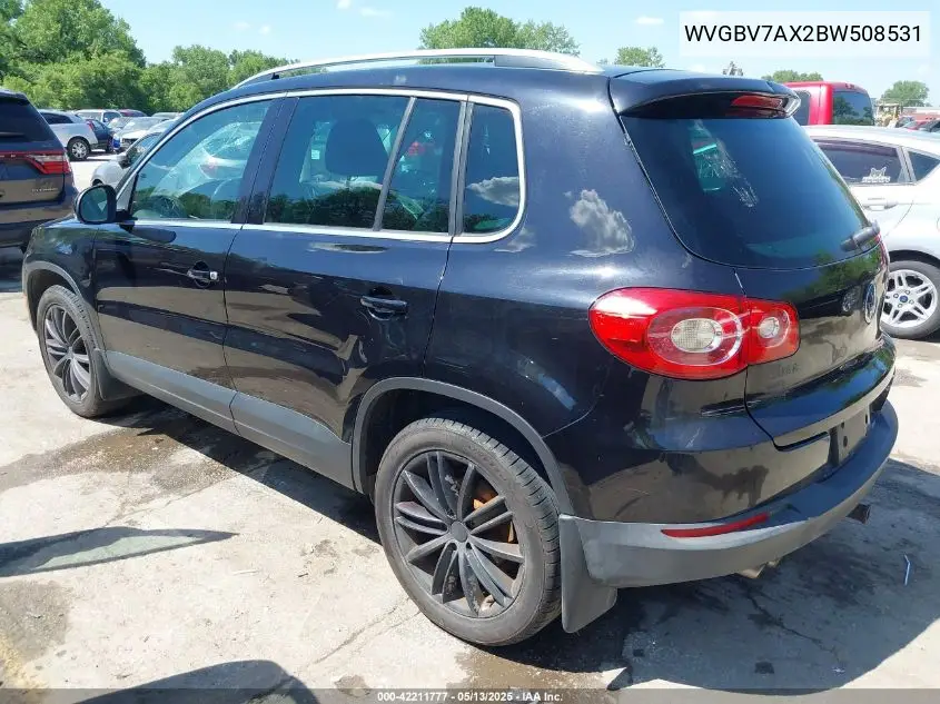 2011 Volkswagen Tiguan Sel VIN: WVGBV7AX2BW508531 Lot: 42211777