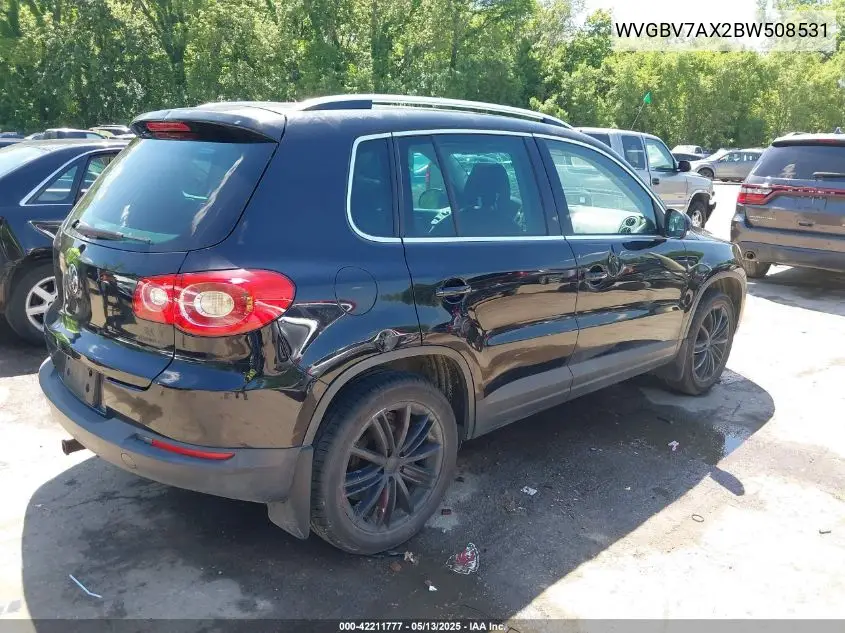 2011 Volkswagen Tiguan Sel VIN: WVGBV7AX2BW508531 Lot: 42211777