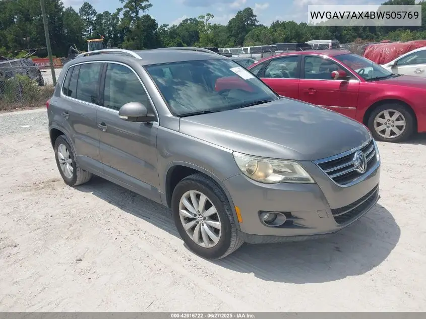 2011 Volkswagen Tiguan Se VIN: WVGAV7AX4BW505769 Lot: 42616722
