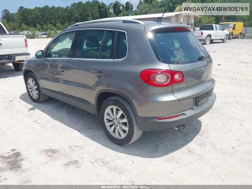2011 Volkswagen Tiguan Se VIN: WVGAV7AX4BW505769 Lot: 42616722