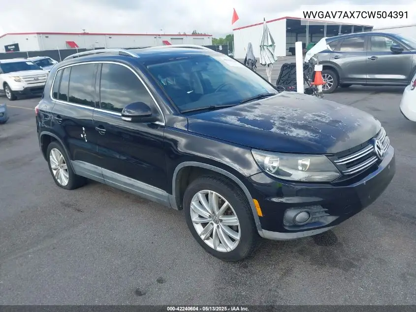 2012 Volkswagen Tiguan Se VIN: WVGAV7AX7CW504391 Lot: 42240604