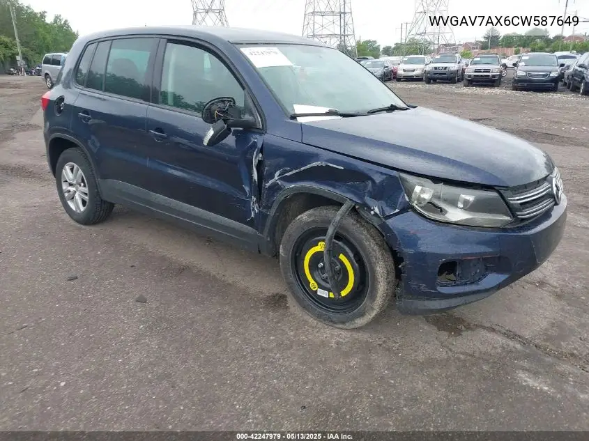2012 Volkswagen Tiguan Le VIN: WVGAV7AX6CW587649 Lot: 42247979