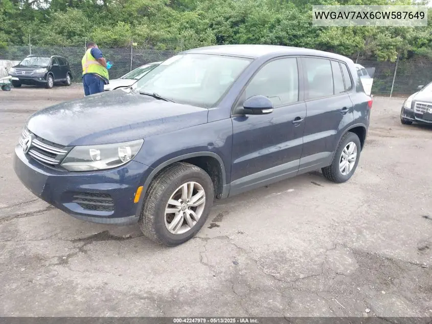 2012 Volkswagen Tiguan Le VIN: WVGAV7AX6CW587649 Lot: 42247979