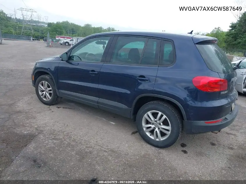 2012 Volkswagen Tiguan Le VIN: WVGAV7AX6CW587649 Lot: 42247979