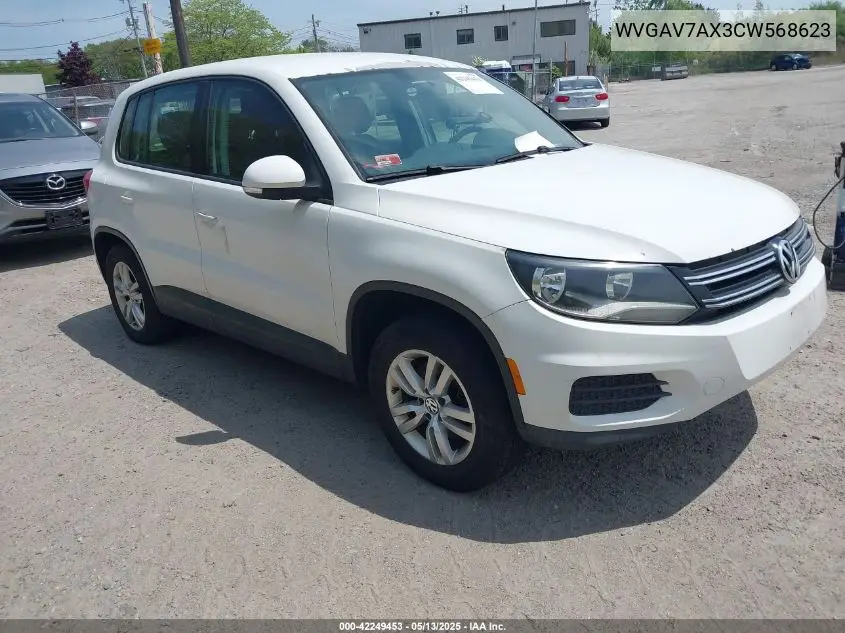 2012 Volkswagen Tiguan S VIN: WVGAV7AX3CW568623 Lot: 42249453