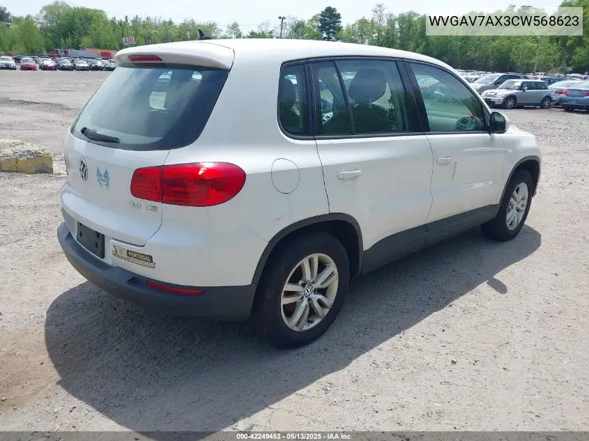 2012 Volkswagen Tiguan S VIN: WVGAV7AX3CW568623 Lot: 42249453