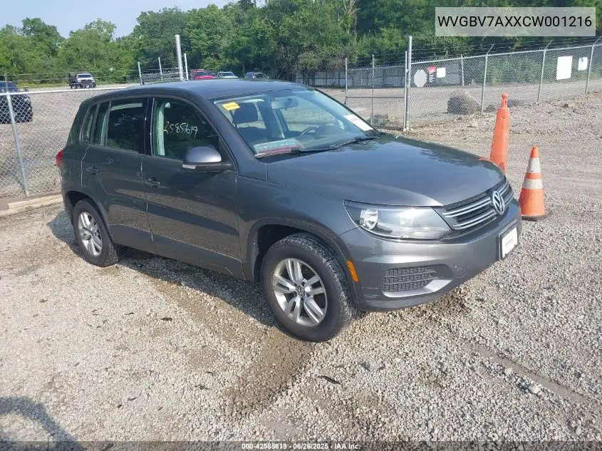 2012 Volkswagen Tiguan S VIN: WVGBV7AXXCW001216 Lot: 42585619