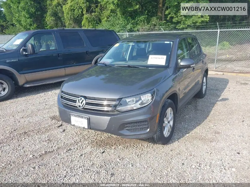 2012 Volkswagen Tiguan S VIN: WVGBV7AXXCW001216 Lot: 42585619