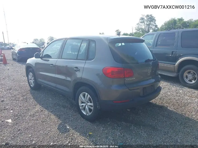 2012 Volkswagen Tiguan S VIN: WVGBV7AXXCW001216 Lot: 42585619