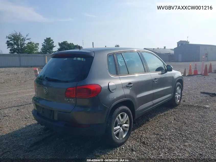 2012 Volkswagen Tiguan S VIN: WVGBV7AXXCW001216 Lot: 42585619