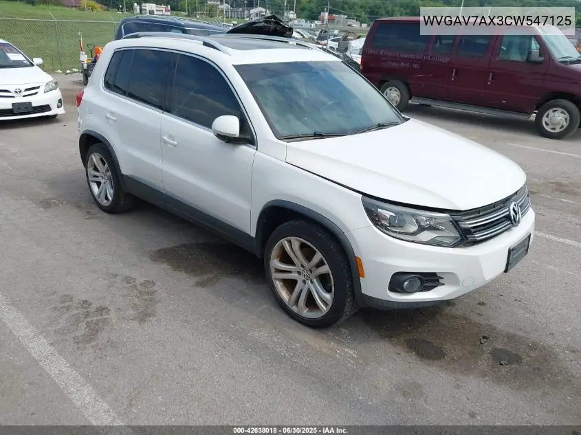 2012 Volkswagen Tiguan Sel VIN: WVGAV7AX3CW547125 Lot: 42638018
