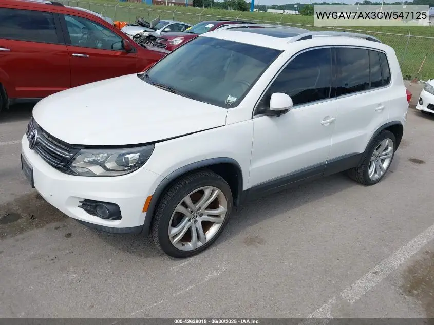 2012 Volkswagen Tiguan Sel VIN: WVGAV7AX3CW547125 Lot: 42638018