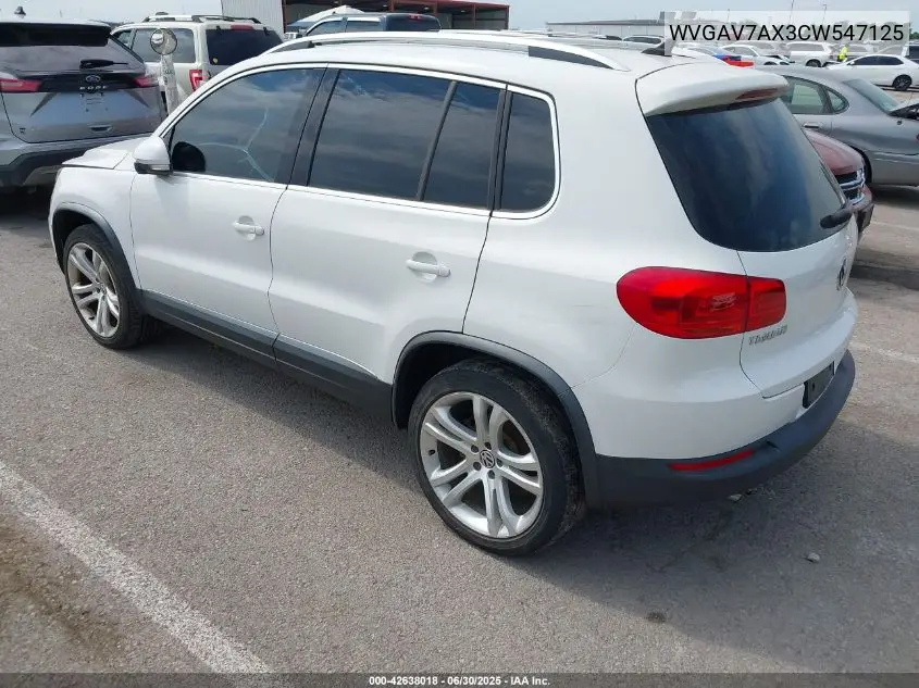 2012 Volkswagen Tiguan Sel VIN: WVGAV7AX3CW547125 Lot: 42638018