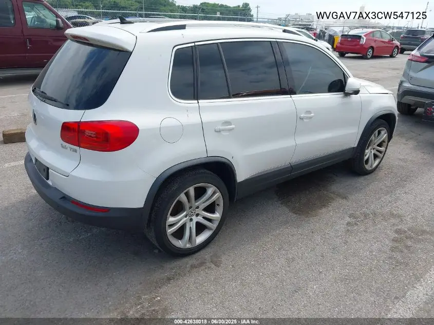 2012 Volkswagen Tiguan Sel VIN: WVGAV7AX3CW547125 Lot: 42638018