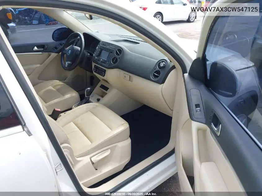 2012 Volkswagen Tiguan Sel VIN: WVGAV7AX3CW547125 Lot: 42638018