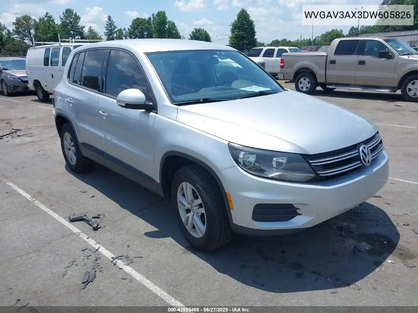 2013 Volkswagen Tiguan S VIN: WVGAV3AX3DW605826 Lot: 42595468
