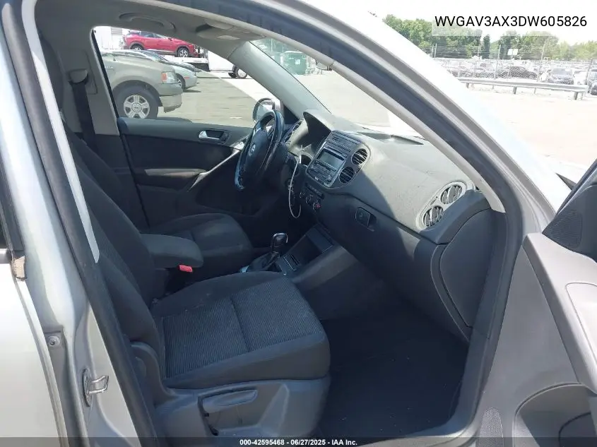 2013 Volkswagen Tiguan S VIN: WVGAV3AX3DW605826 Lot: 42595468