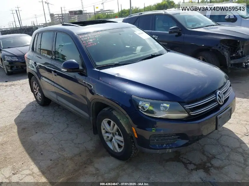 2013 Volkswagen Tiguan S VIN: WVGBV3AX4DW059543 Lot: 42624647