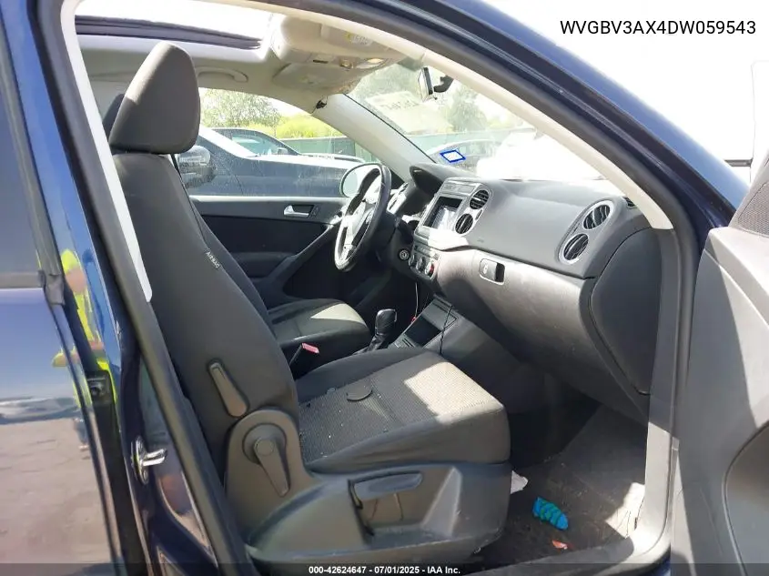 2013 Volkswagen Tiguan S VIN: WVGBV3AX4DW059543 Lot: 42624647