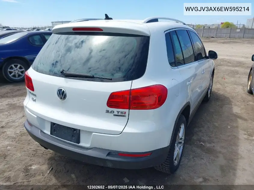 2014 Volkswagen Tiguan Comfortline/Highline/Trendline VIN: WVGJV3AX6EW595214 Lot: 12302652