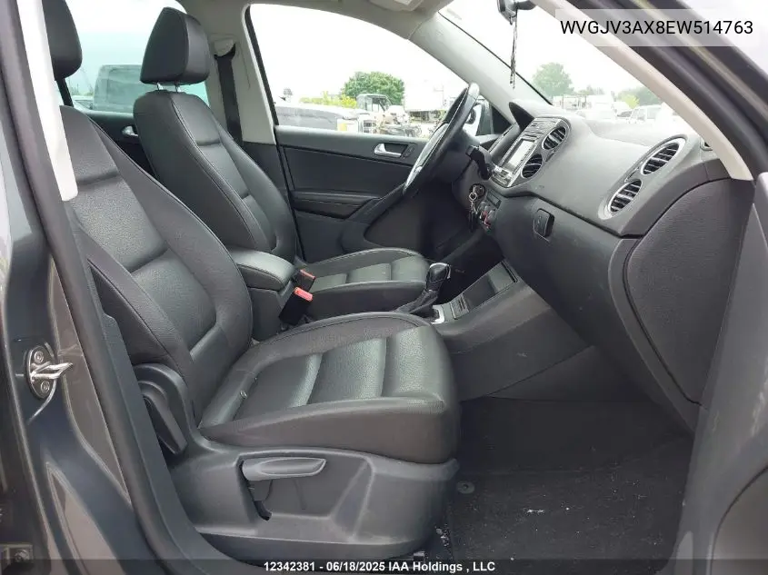 2014 Volkswagen Tiguan VIN: WVGJV3AX8EW514763 Lot: 12342381