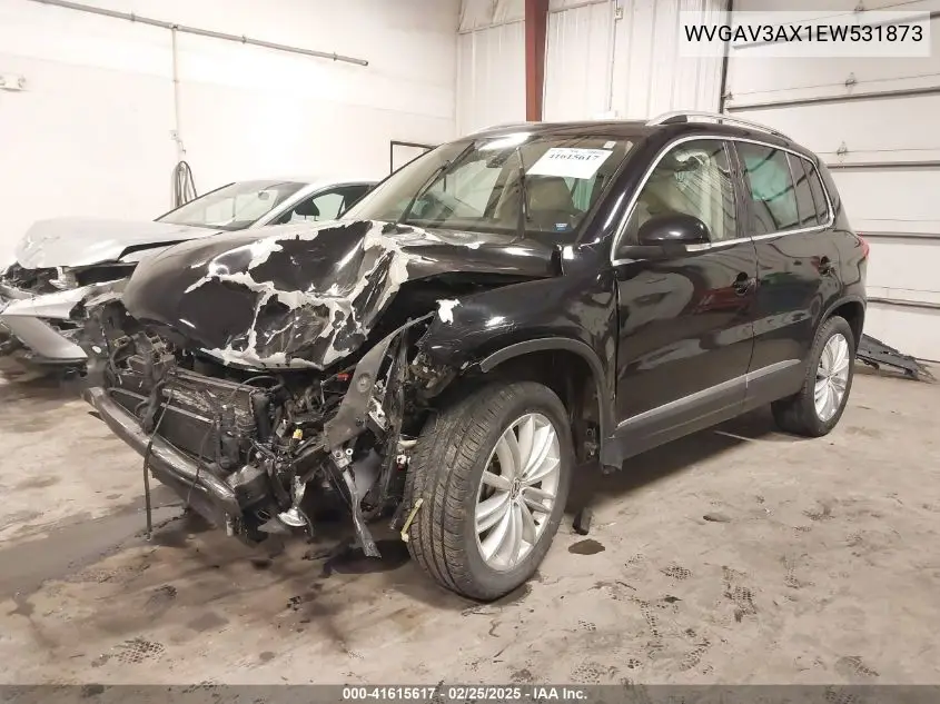 2014 Volkswagen Tiguan Sel VIN: WVGAV3AX1EW531873 Lot: 41615617