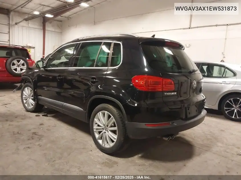 2014 Volkswagen Tiguan Sel VIN: WVGAV3AX1EW531873 Lot: 41615617
