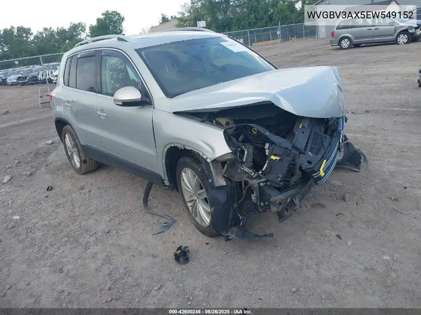 2014 Volkswagen Tiguan Sel VIN: WVGBV3AX5EW549152 Lot: 42600246