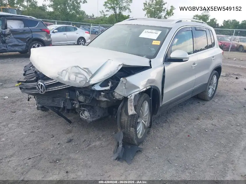 2014 Volkswagen Tiguan Sel VIN: WVGBV3AX5EW549152 Lot: 42600246