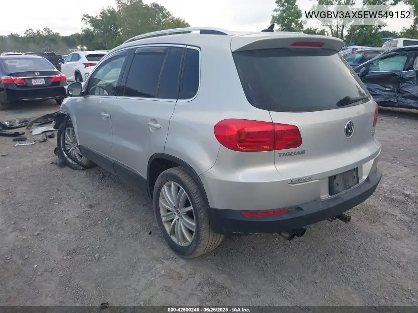 2014 Volkswagen Tiguan Sel VIN: WVGBV3AX5EW549152 Lot: 42600246