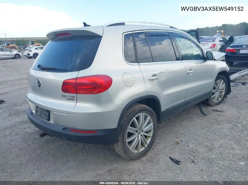 2014 Volkswagen Tiguan Sel VIN: WVGBV3AX5EW549152 Lot: 42600246
