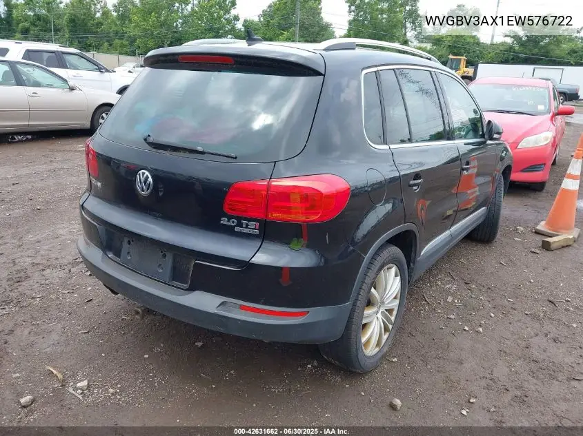 2014 Volkswagen Tiguan Se VIN: WVGBV3AX1EW576722 Lot: 42631662