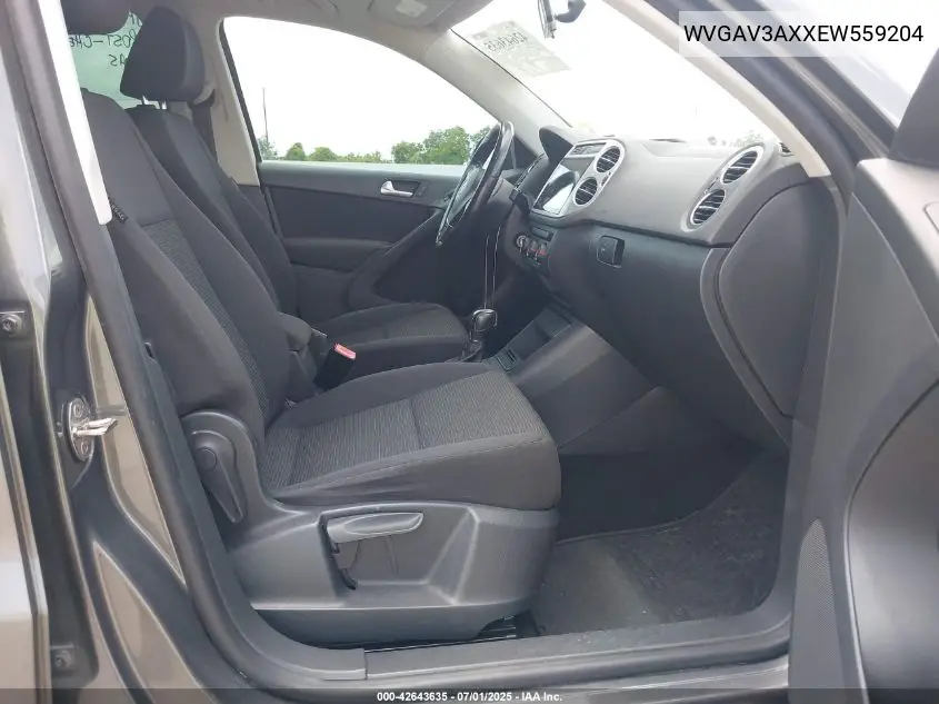 2014 Volkswagen Tiguan S VIN: WVGAV3AXXEW559204 Lot: 42643635
