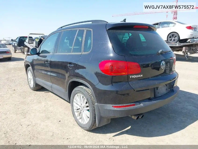 2015 Volkswagen Tiguan S/Se/Sel/R-Line VIN: WVGJV7AX8FW575572 Lot: 12334182